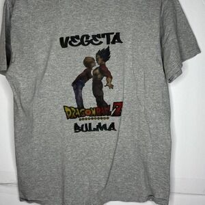 Grey and black Dragonball Z Vegeta‎ and Bulma tee